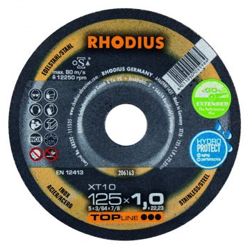 RHODIUS XT10 DOORSLIJPSCHIJVEN 125 X 1,0 MM, 25 STUKS